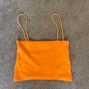 zara orange crop top